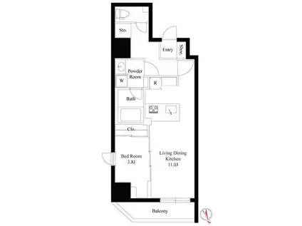 グランパセオ浅草橋(1LDK/7階)の間取り写真