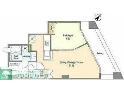 グランド・ルー学芸大学(1LDK/2階)の間取り写真