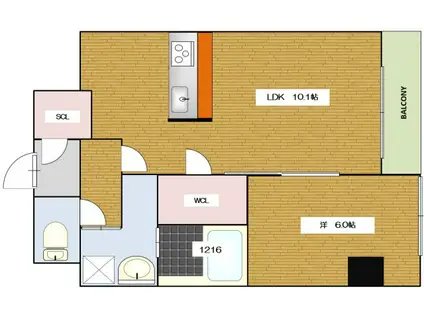 MAISON VIRTU(1LDK/6階)の間取り写真