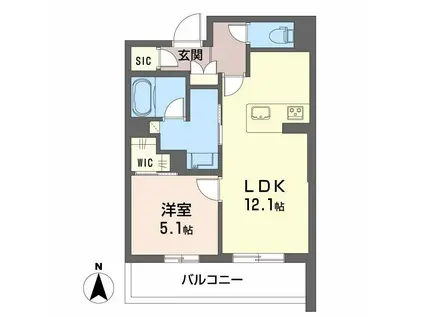 パルコートII(1LDK/2階)の間取り写真