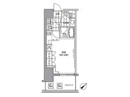 パークハビオ渋谷(ワンルーム/7階)の間取り写真