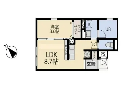 セドール代田橋(1LDK/3階)の間取り写真