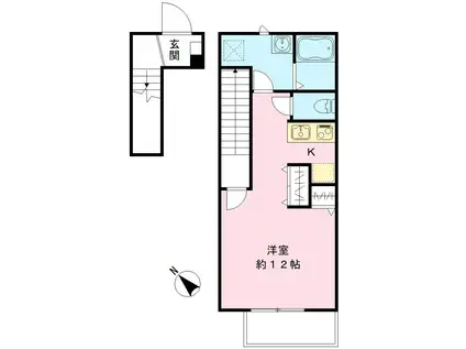 プルミエS(ワンルーム/2階)の間取り写真