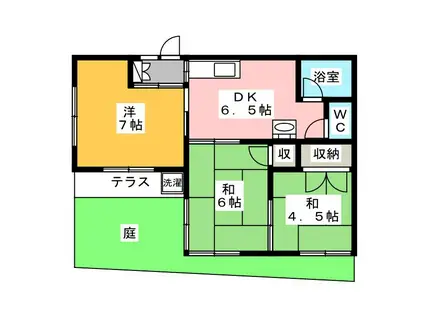 タカムネコーポ(3DK/1階)の間取り写真