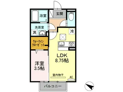 ロ一ゼン・リッタ一 II(1LDK/1階)の間取り写真