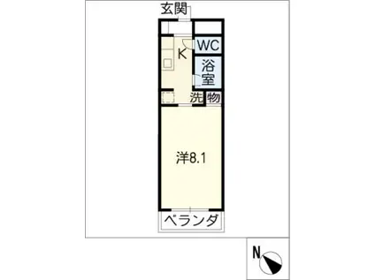 ボッロリーノ(1K/2階)の間取り写真