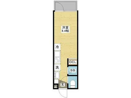 デ・クメール赤迫(ワンルーム/2階)の間取り写真