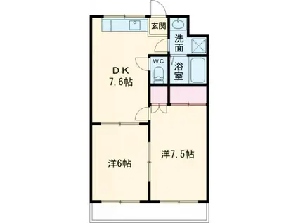 ハイムコンフォート(2DK/4階)の間取り写真