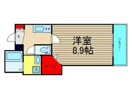 へーベル桜川(1K/4階)の間取り写真