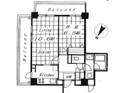 パーク・ノヴァ恵比寿(1LDK/3階)の間取り写真