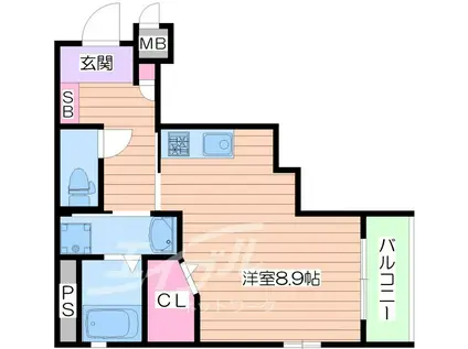 ファーレ(ワンルーム/4階)の間取り写真