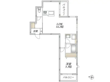 滝野川1丁目メゾン(1LDK/3階)の間取り写真