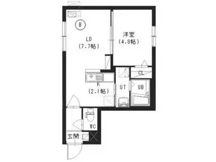 地下鉄南北線 平岸駅(札幌市営) 徒歩8分 4階建 築10年(1LDK/2階)の間取り写真