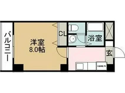 ルミエールE(1K/3階)の間取り写真