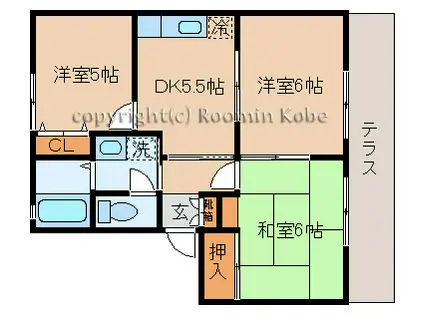 エクセレント西明石(3DK/2階)の間取り写真