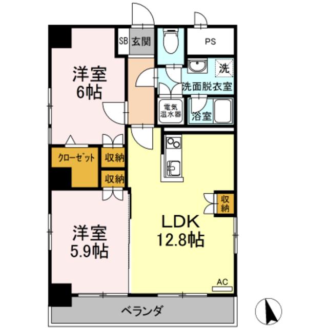 清和ビル(2LDK/3階)の間取り写真