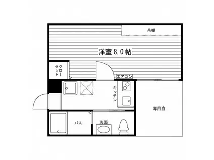 ランフォート北野白梅町(1K/1階)の間取り写真