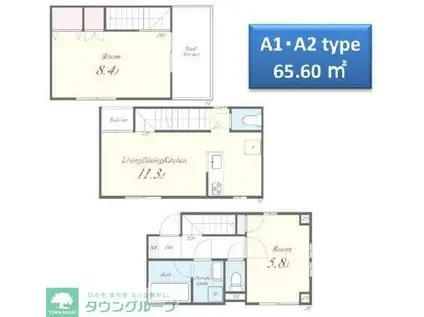 ミ・パティオA棟(2LDK/1階)の間取り写真