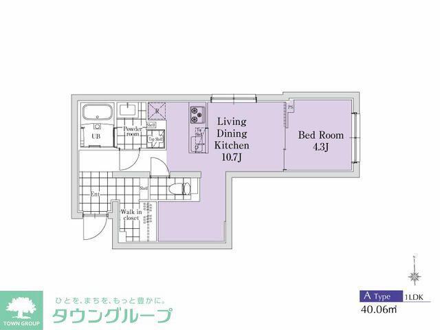 EXAM新中野II(1LDK/1階)の間取り写真