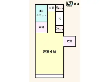 コーエイハイツII理科大前(1K/2階)の間取り写真