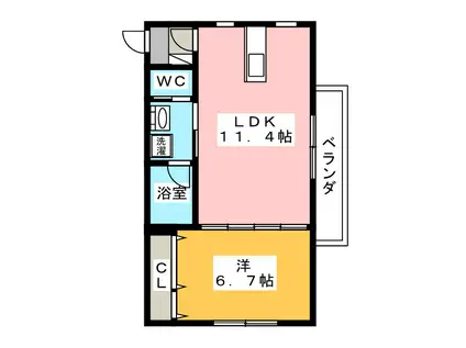 ハウネイスト(1LDK/2階)の間取り写真