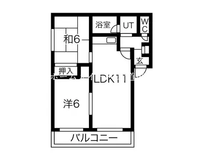 グランベルサ(2LDK/1階)の間取り写真