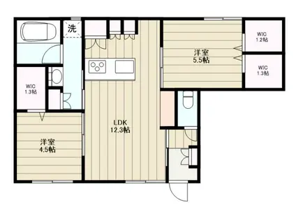 山崎メゾン(2LDK/1階)の間取り写真