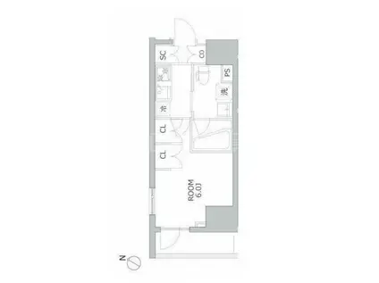 アジールコート北品川(1K/12階)の間取り写真