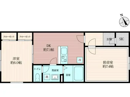 VORT瀬田レジデンス(2DK/2階)の間取り写真