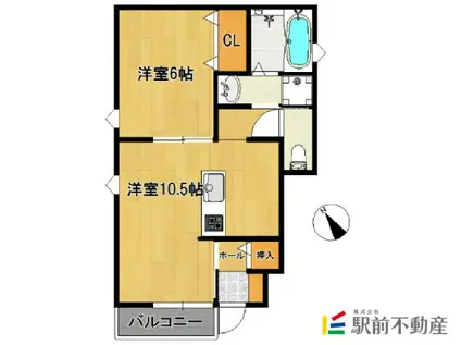 ティアラII(1LDK/1階)の間取り写真