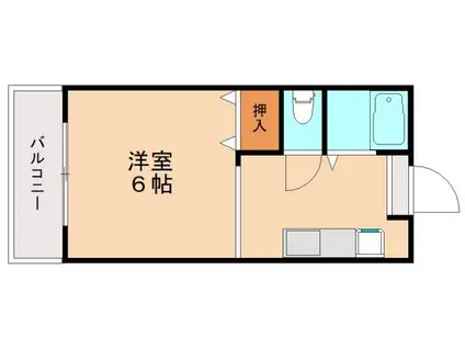 ルーブル折尾(1K/1階)の間取り写真