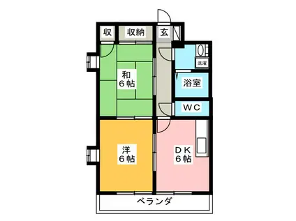 ロイヤルメゾン(2DK/1階)の間取り写真
