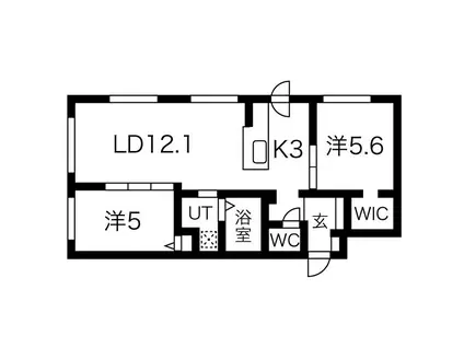 ラフィナート南16条(2LDK/2階)の間取り写真