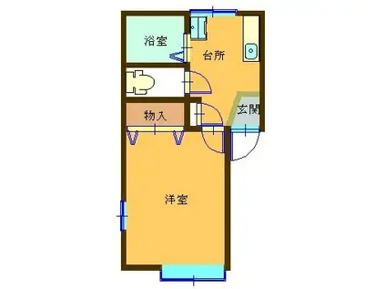 エルグレース(1K/1階)の間取り写真