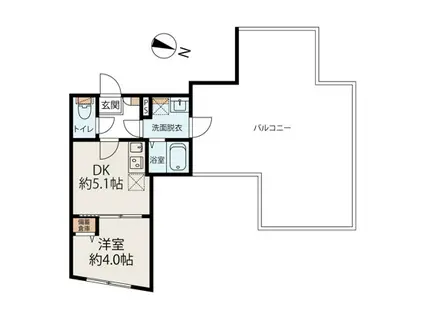 MEGURO EDGE (1DK/4階)の間取り写真