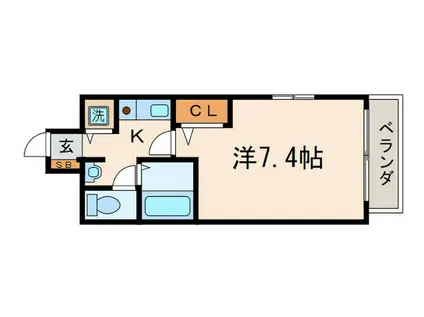 グランドパレス三条花見小路(1K/7階)の間取り写真