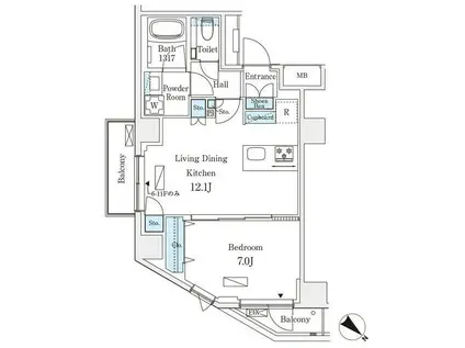 オーパスレジデンス南青山(1LDK/9階)の間取り写真