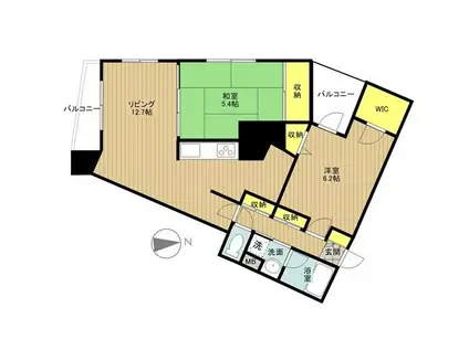 イリップス船堀(2LDK/3階)の間取り写真