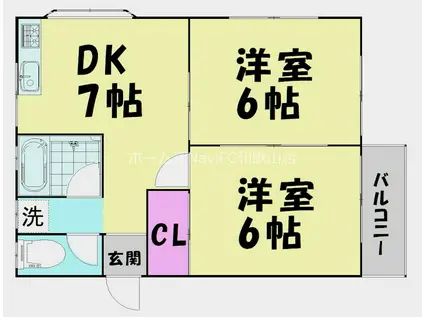 ハイツ裕(2DK/2階)の間取り写真