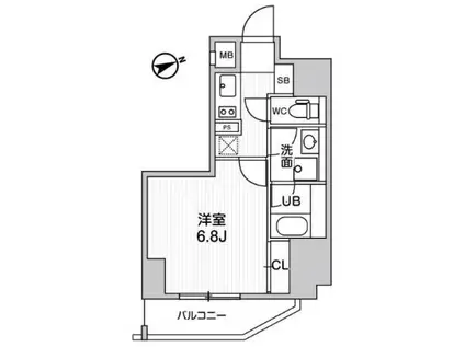 GRACIA PLACE ASAKUSABASHI(1K/2階)の間取り写真