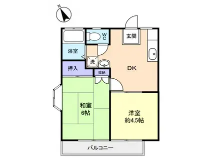 ヴィラ・メニーガ勝田台(2DK/2階)の間取り写真