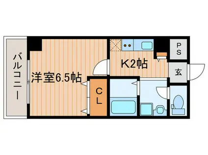 ロイヤルクイーンズパーク蛍池(1K/6階)の間取り写真