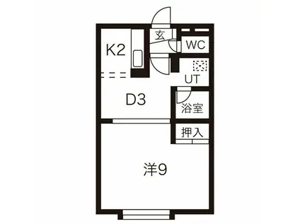 ハイムラベンデル(1DK/3階)の間取り写真