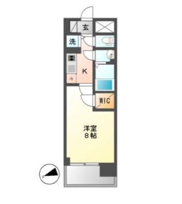 プレサンスジェネ千種内山II(1K/6階)の間取り写真