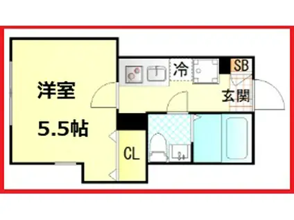 シーエフジオーレ小岩ウエスト(1K/2階)の間取り写真