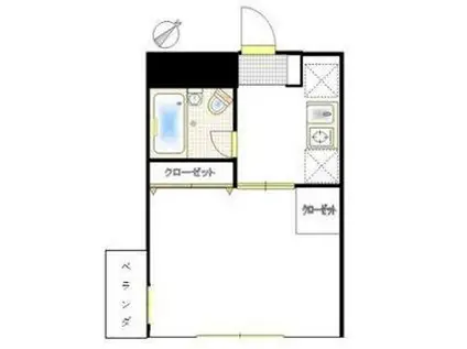 グランドールパピヨン(1K/1階)の間取り写真