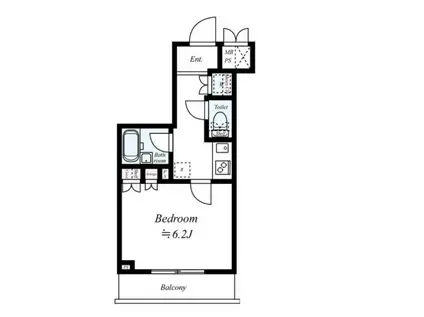 ルーブル小竹向原弐番館(1K/2階)の間取り写真