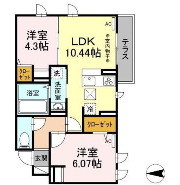 NKガーデン(2LDK/1階)の間取り写真