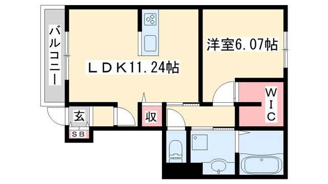 エフォリア17(1LDK/1階)の間取り写真