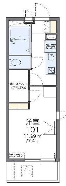 レオパレスボナールKY(1K/1階)の間取り写真